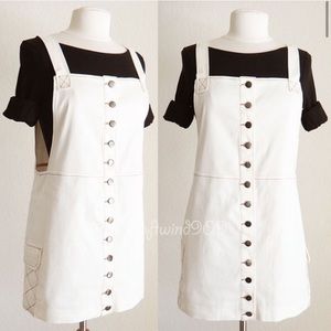 Off white pinafore overall dress size M